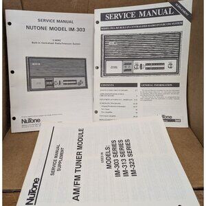 NUTONE SERVICE MANUAL BUILT-IN CENTRALIZED RADIO/INTERCOM SYSTEM MODEL IM-303